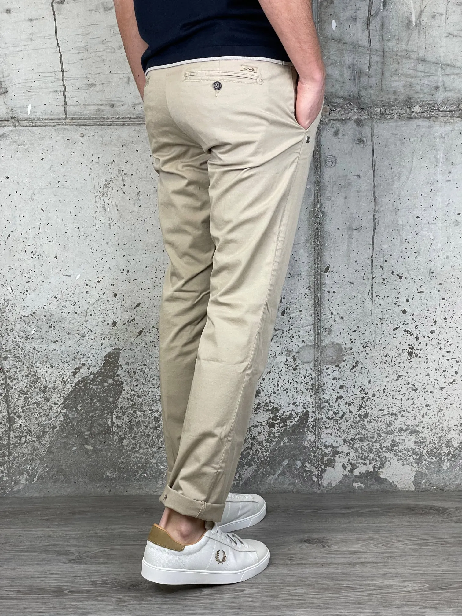 40Weft Pantalone Cotone Slim Lenny Beige