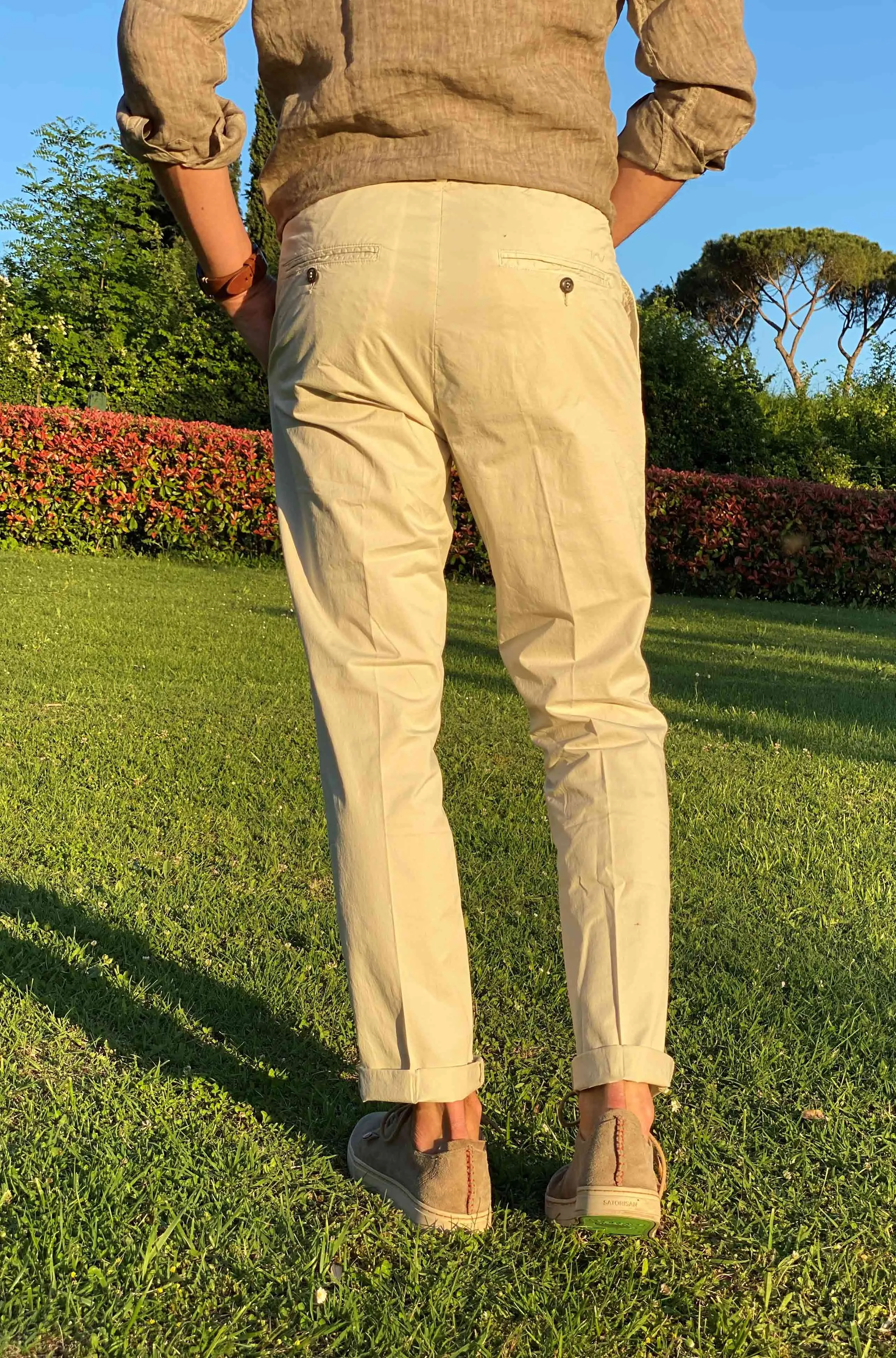 40Weft Pantalone Laccio Beige