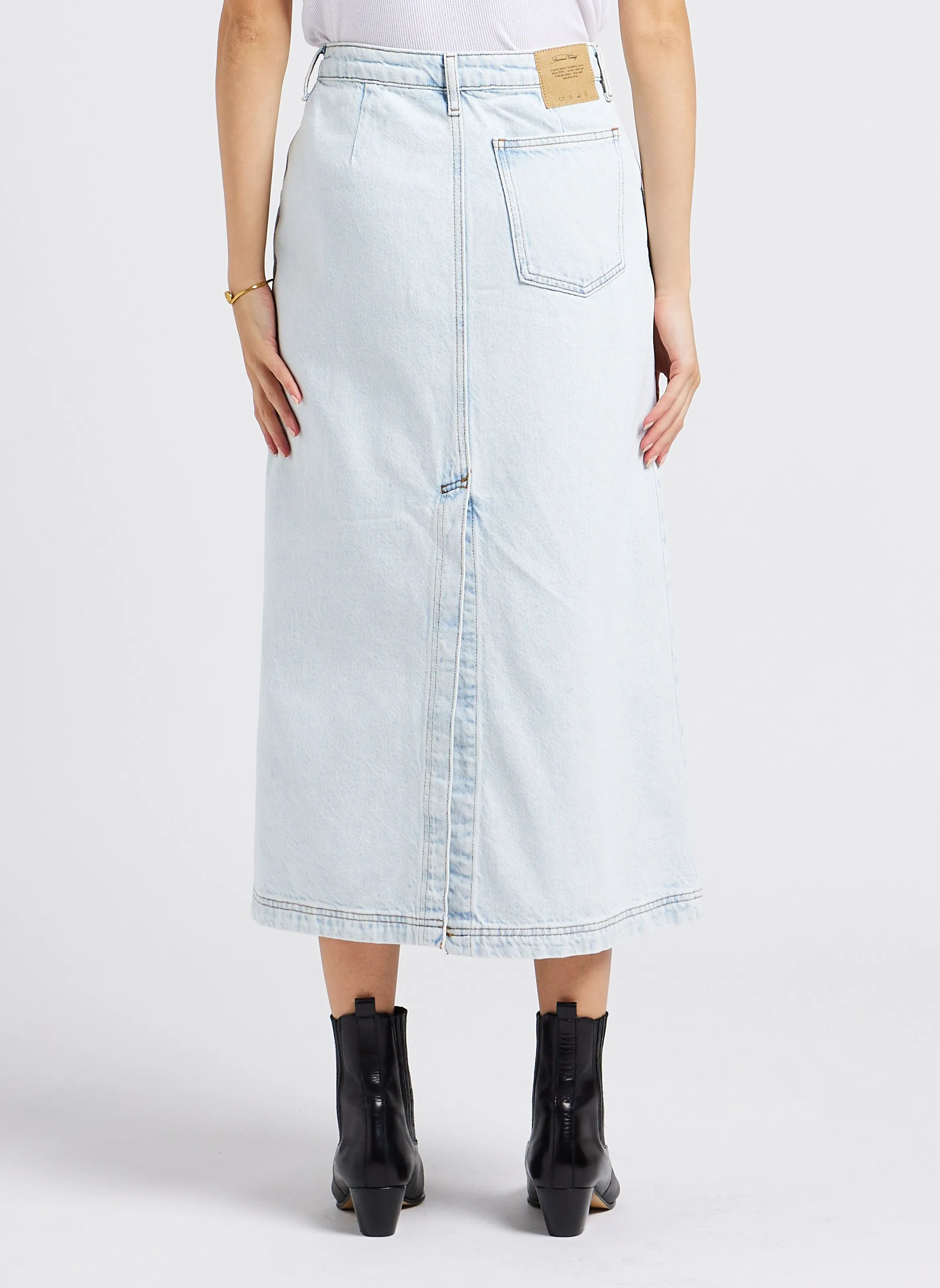  AMERICAN VINTAGE   JOYBIRD - Gonna lunga in denim di cotone | Bianco