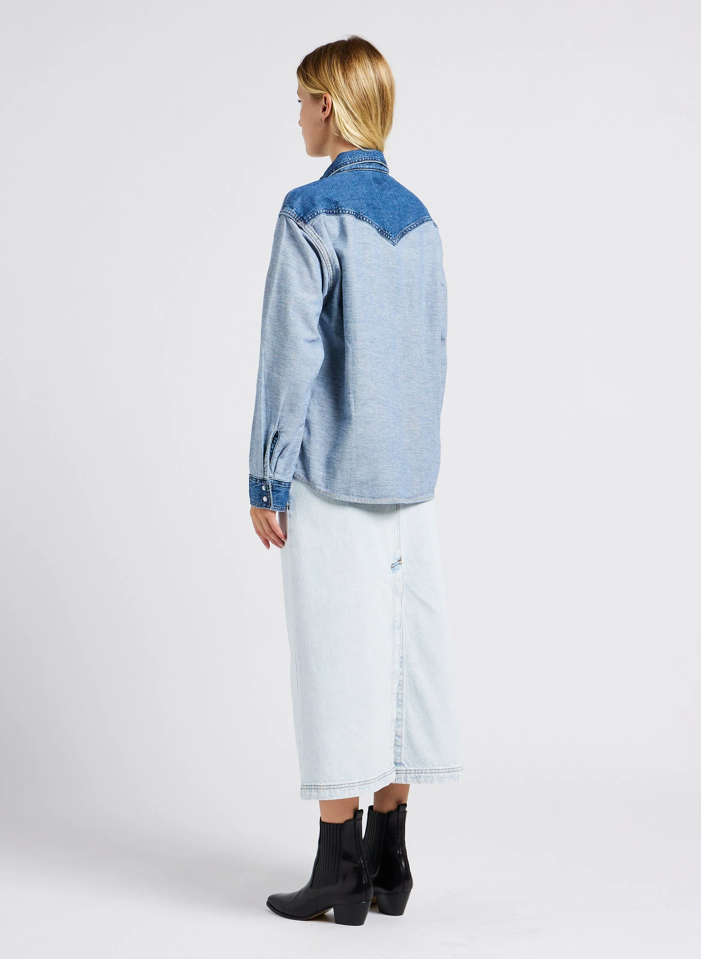  AMERICAN VINTAGE   JOYBIRD - Gonna lunga in denim di cotone | Bianco