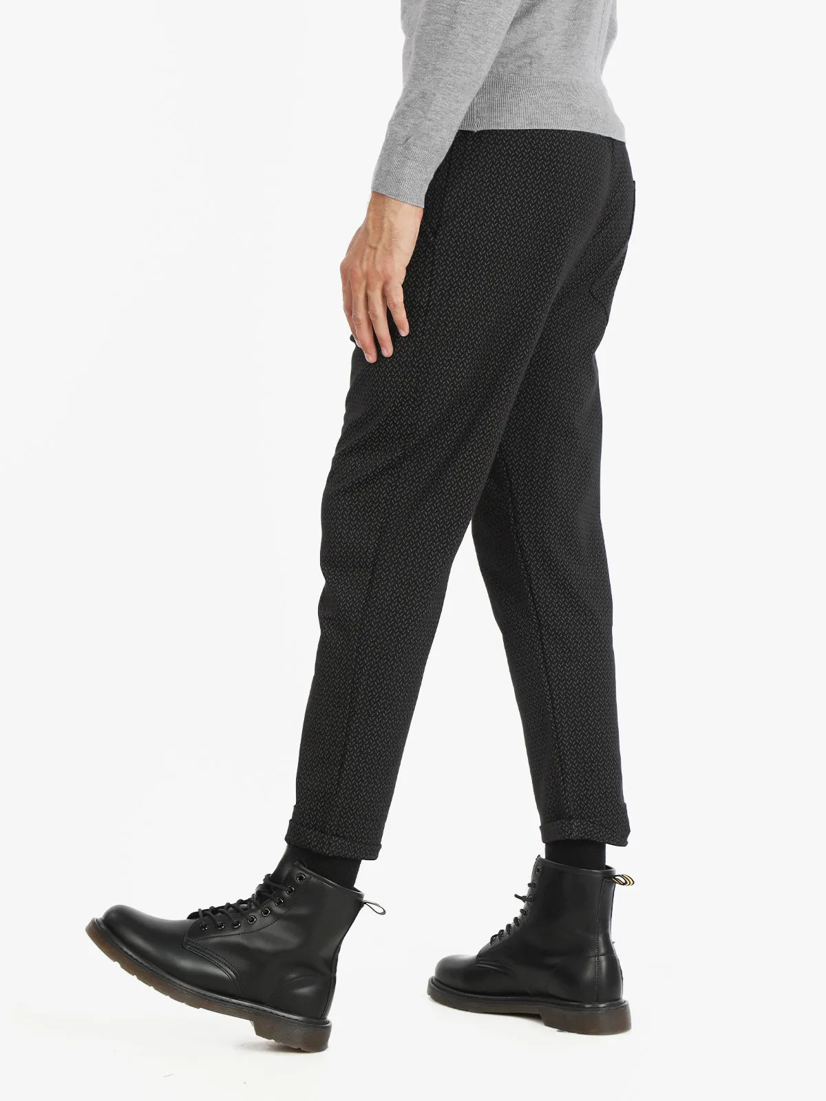 Ange Wear Pantalon décontracté pour hommes avec cordon de serrage et revers