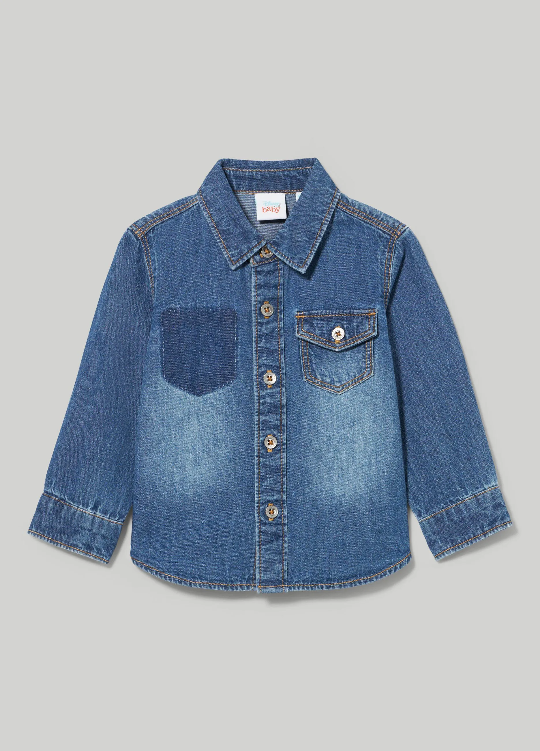 BLUKIDS  Camicia in denim di puro cotone neonato