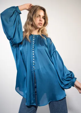 Blusa bambula azul