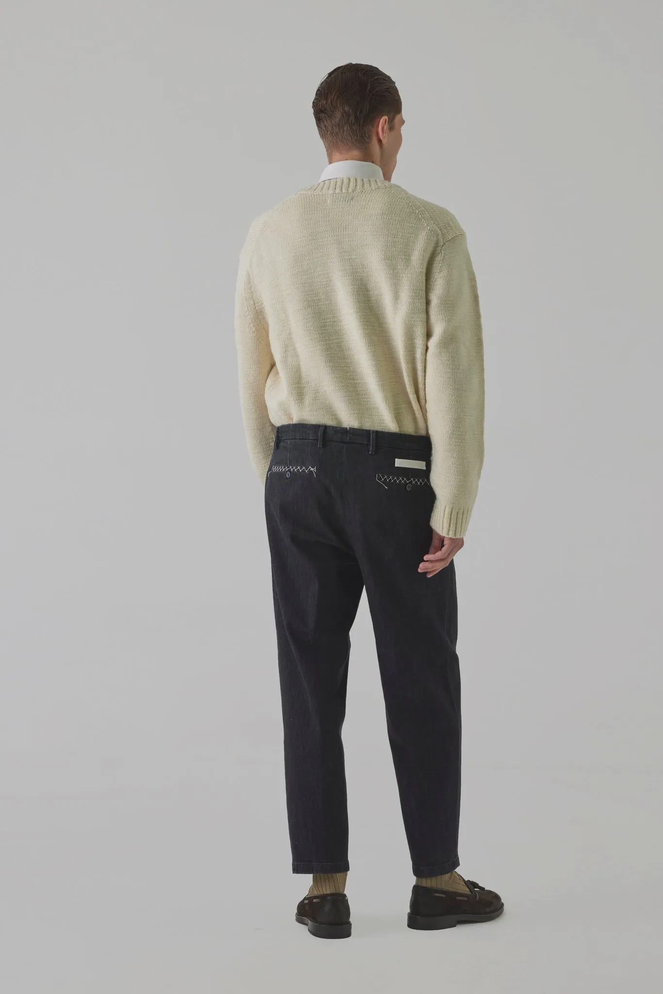 BricklaneD - Pantalone tasca america in black denim