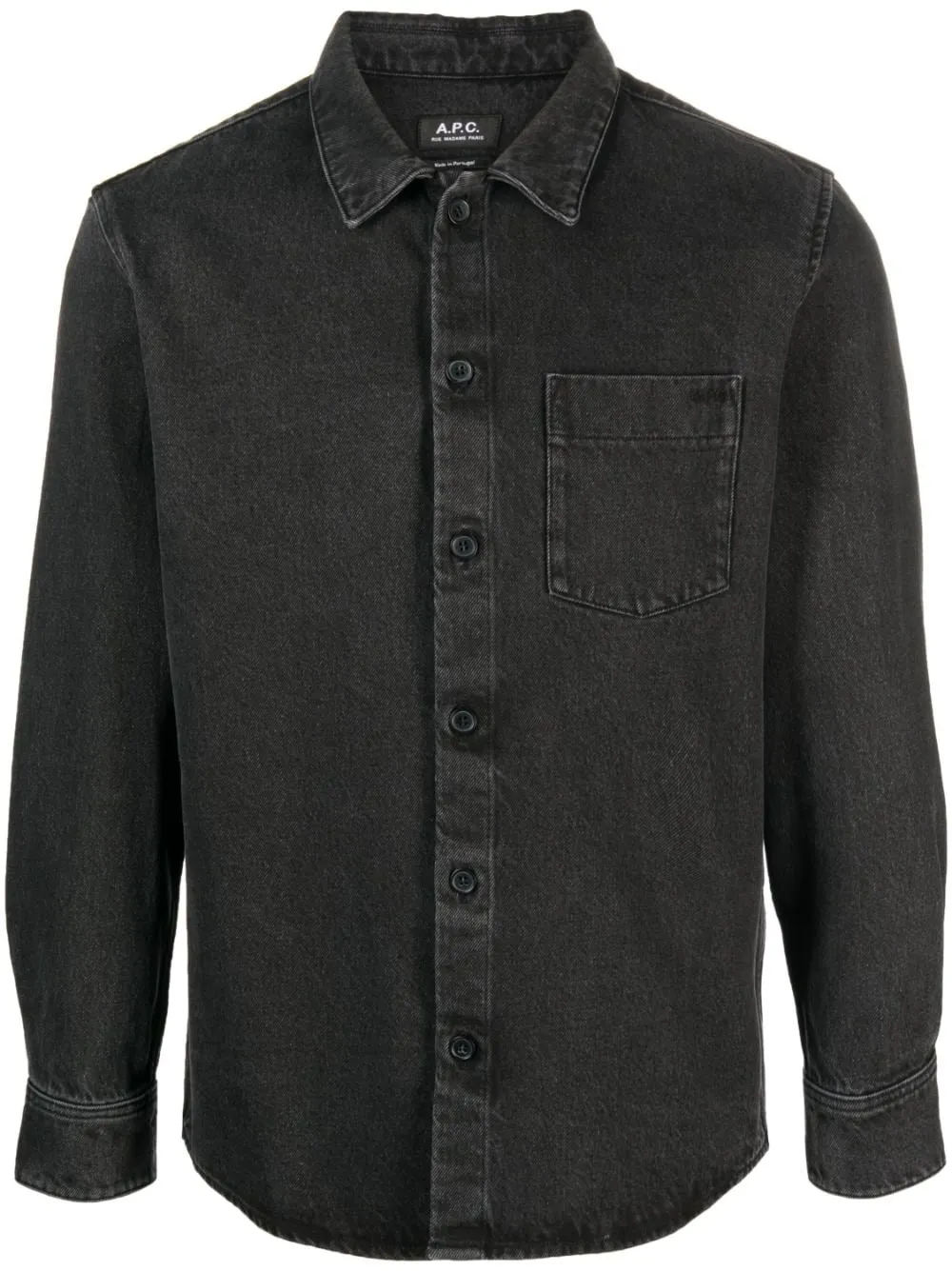 camicia denim nera