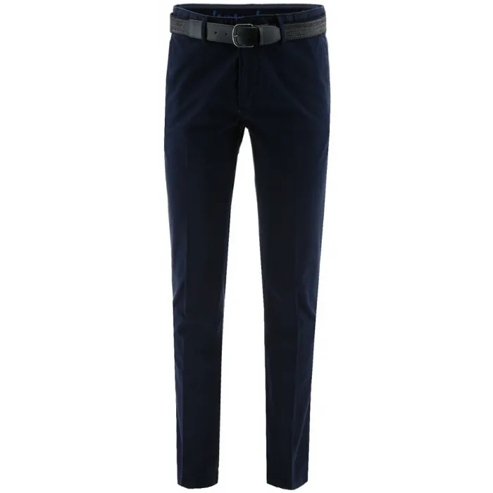 Chino pantalon katoen-stretch blauw