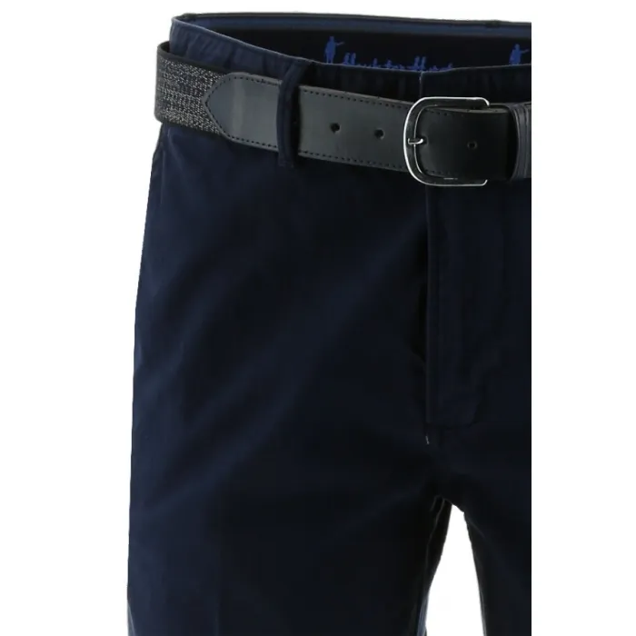 Chino pantalon katoen-stretch blauw