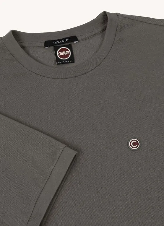 Cotton Pique T-Shirt / Gray