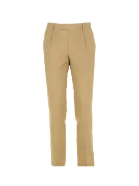 DANIELE ALESSANDRINI   PANTALONE SPUMA100 IN LINO BEIGE