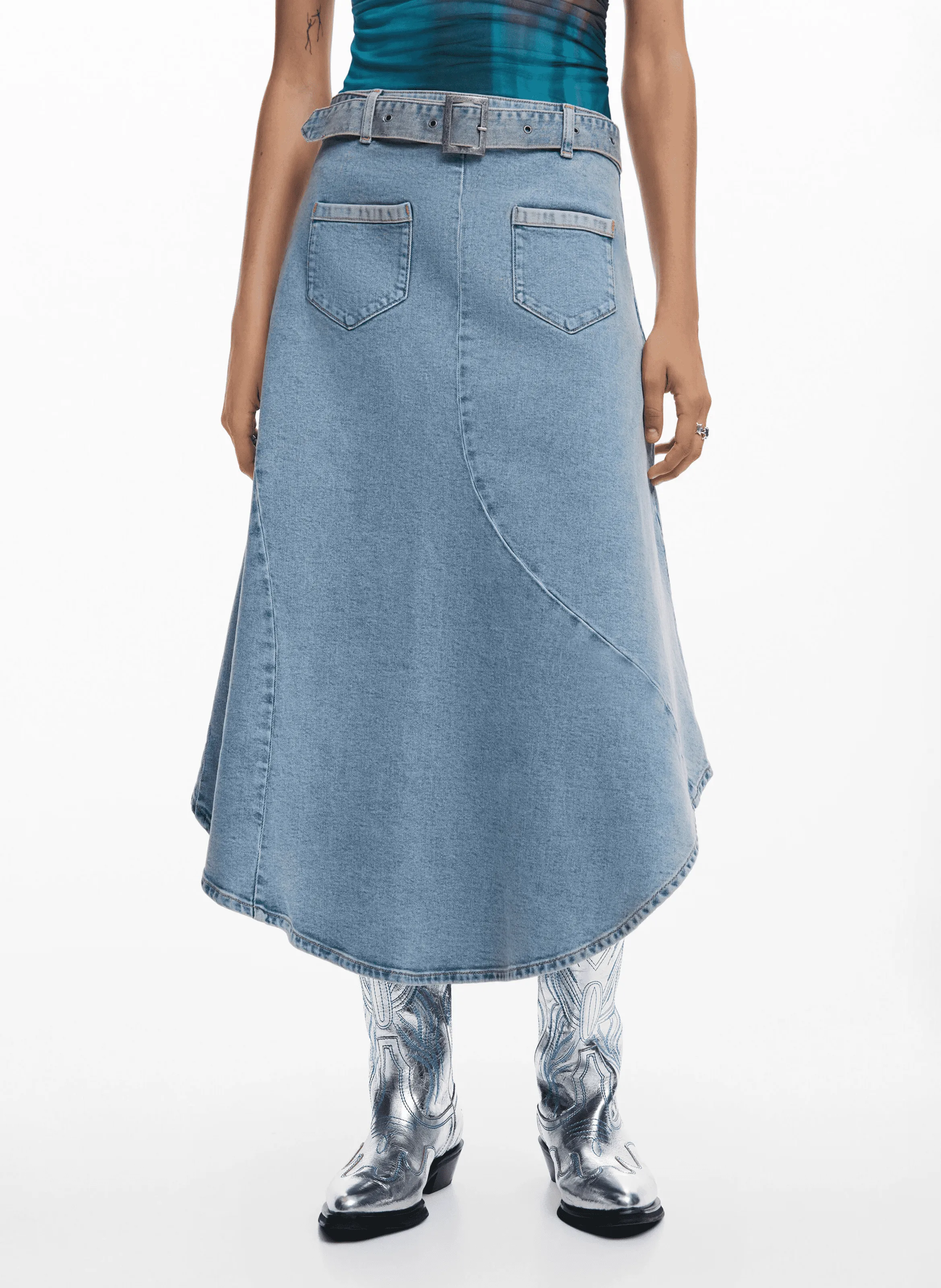  DESIGUAL   Gonna midi in denim di cotone | Blu