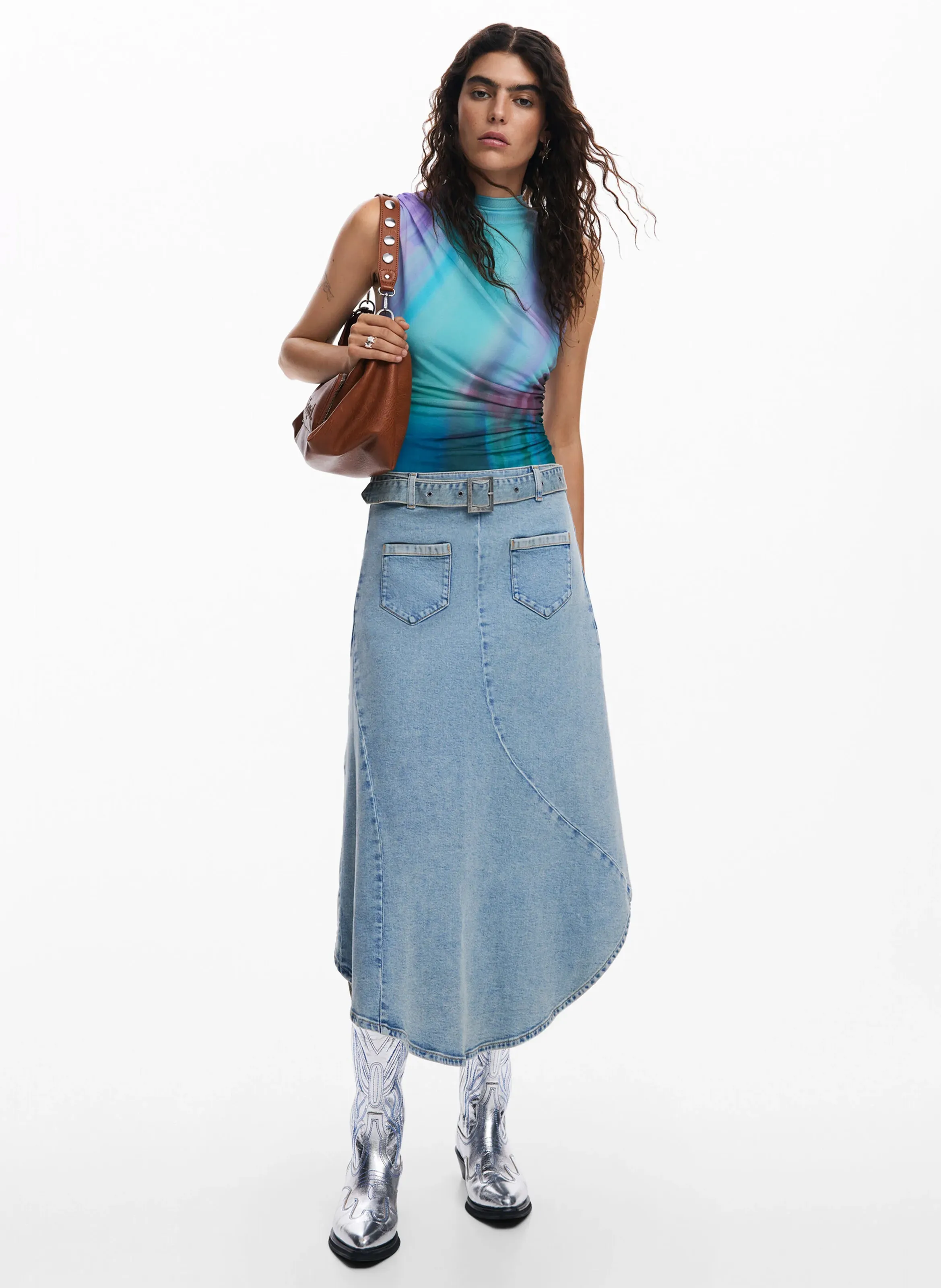  DESIGUAL   Gonna midi in denim di cotone | Blu