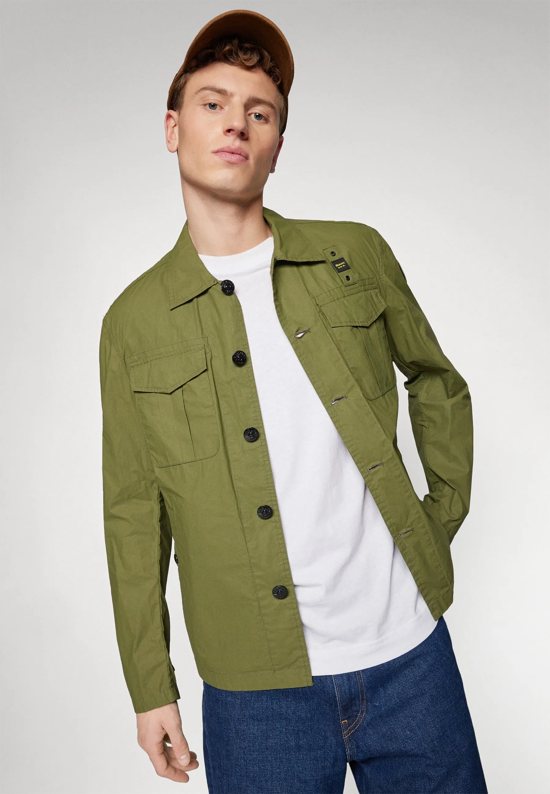 FASHION MILITARY OVER SHIRT JACKET MULTI POCKET - Giacca leggera