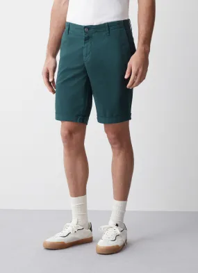 Garment-dyed shorts with turn-up hems