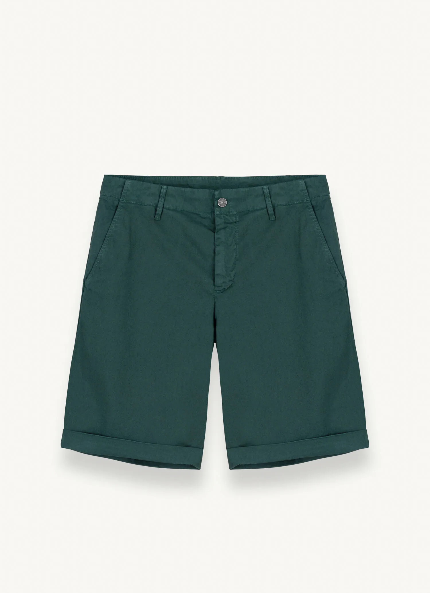 Garment-dyed shorts with turn-up hems