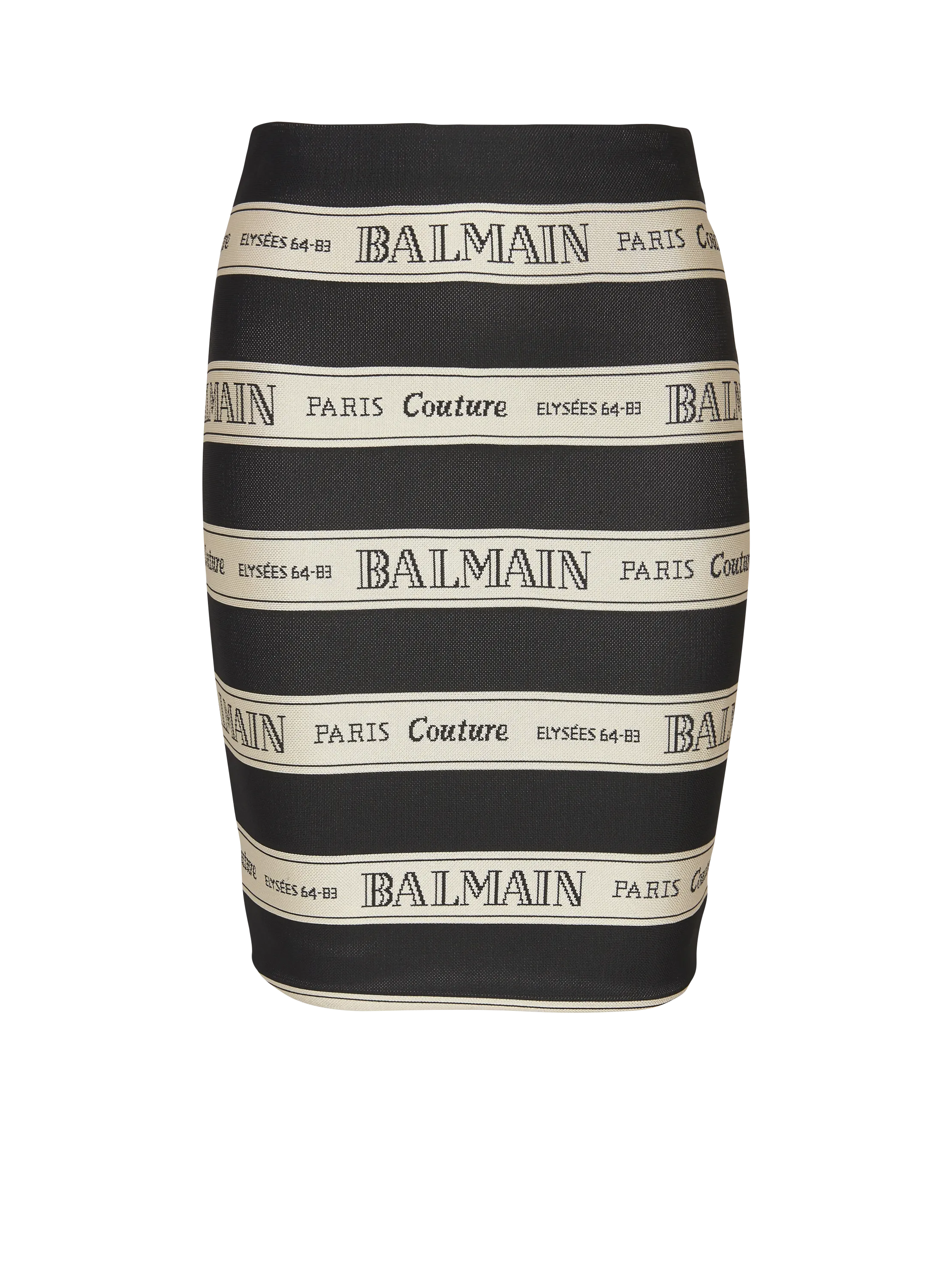 Gonna corta in jacquard con motivo nastro Balmain