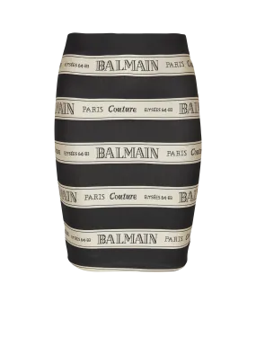 Gonna corta in jacquard con motivo nastro Balmain