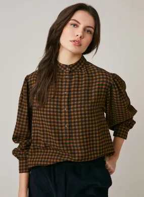  HARRIS WILSON   FLORINDA - Camicia diritta a quadri | Marrone