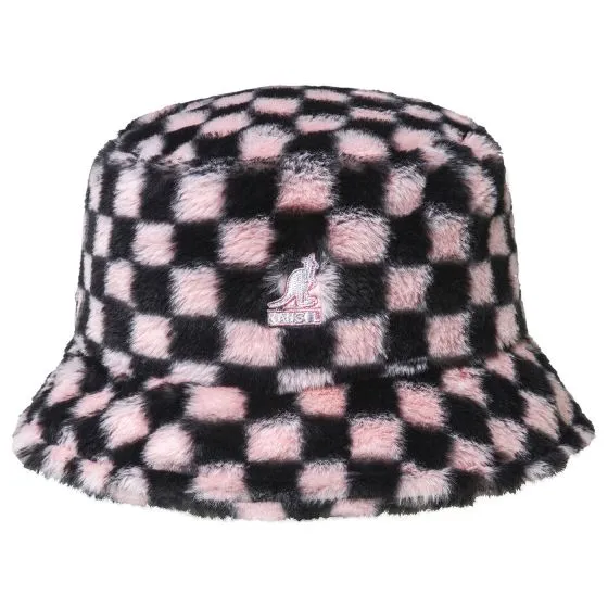 Kangol Faux Fur Bucket Pepto Check - Cappello Multicolore    