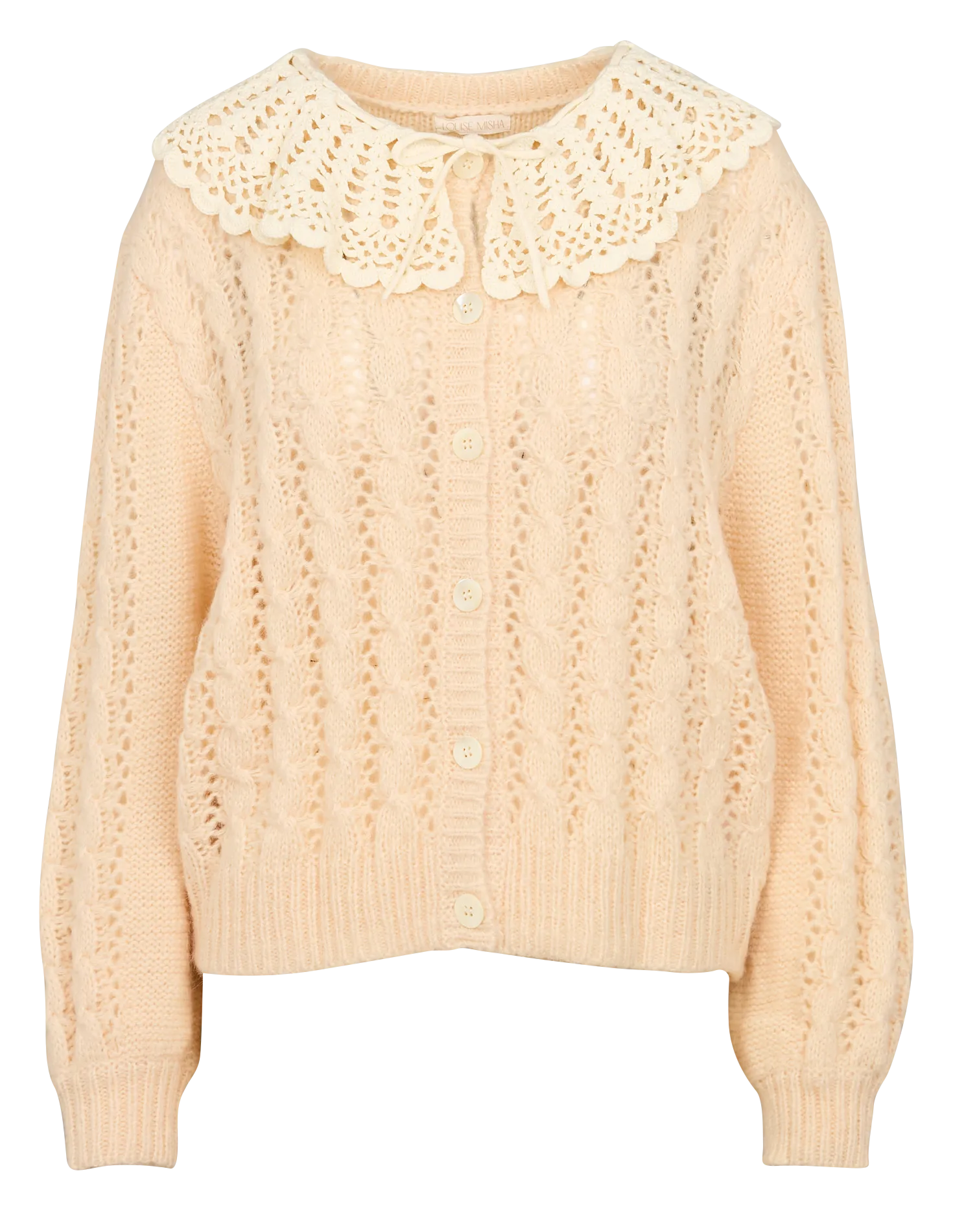  LOUISE MISHA   ASCALIANE - Cardigan con collo rimovibile in maglia | Rosa