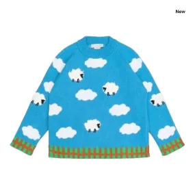 Maglia azzurra con fantasia all over per bambini