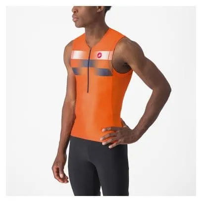 Maglia da triathlon senza maniche Castelli Free Tri 2 Orange