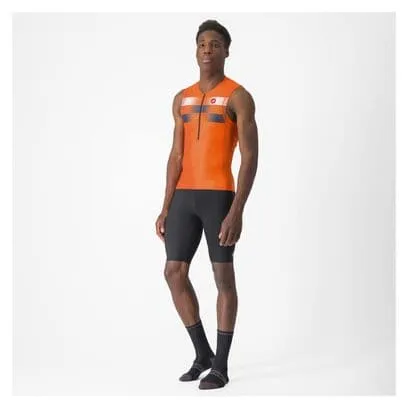 Maglia da triathlon senza maniche Castelli Free Tri 2 Orange