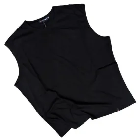 Maglia Smanicata maxfort taglie forti in cotone nero