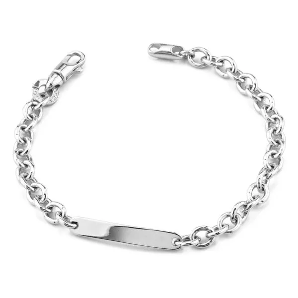 MBR198 Bracciale a maglia ovale con placca     