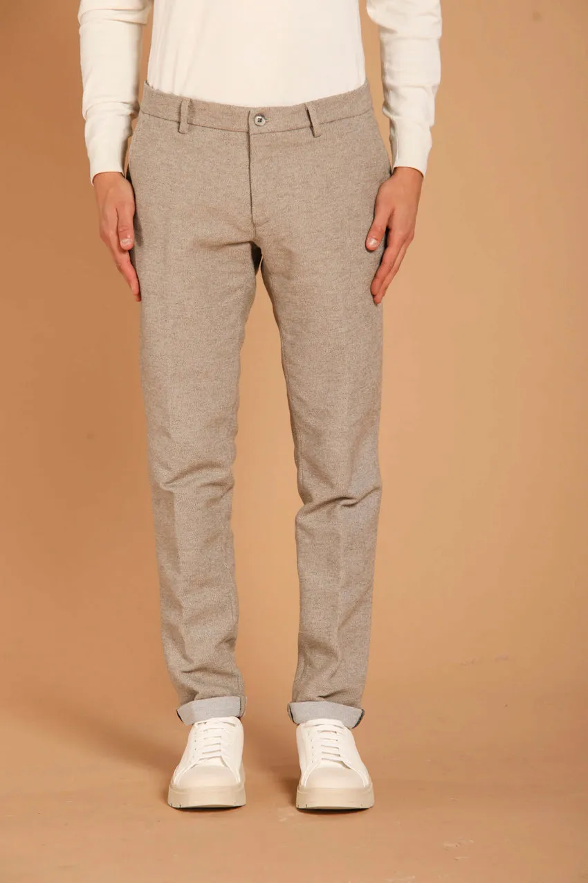 Milano Style pantalon chino homme en coton effet laine coupe extra slim