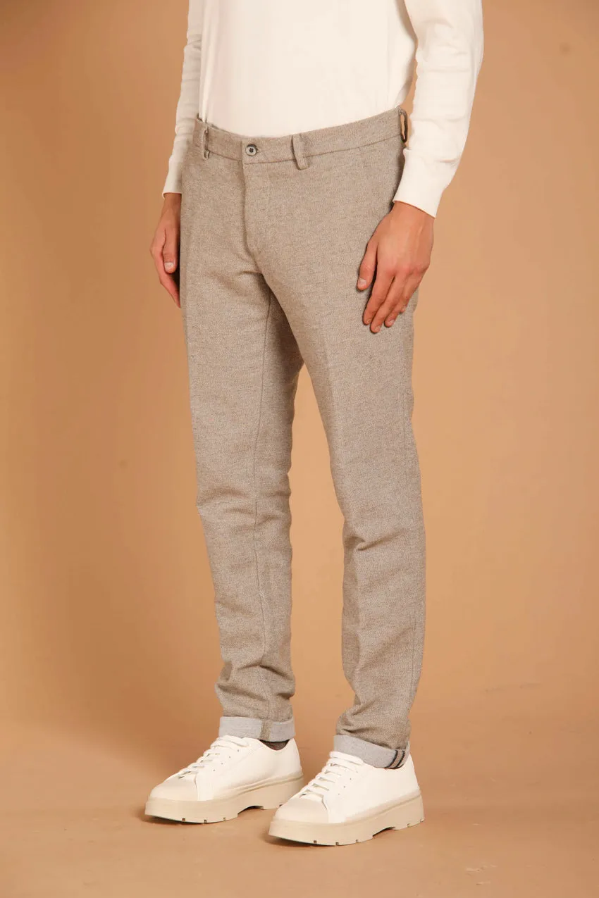 Milano Style pantalon chino homme en coton effet laine coupe extra slim