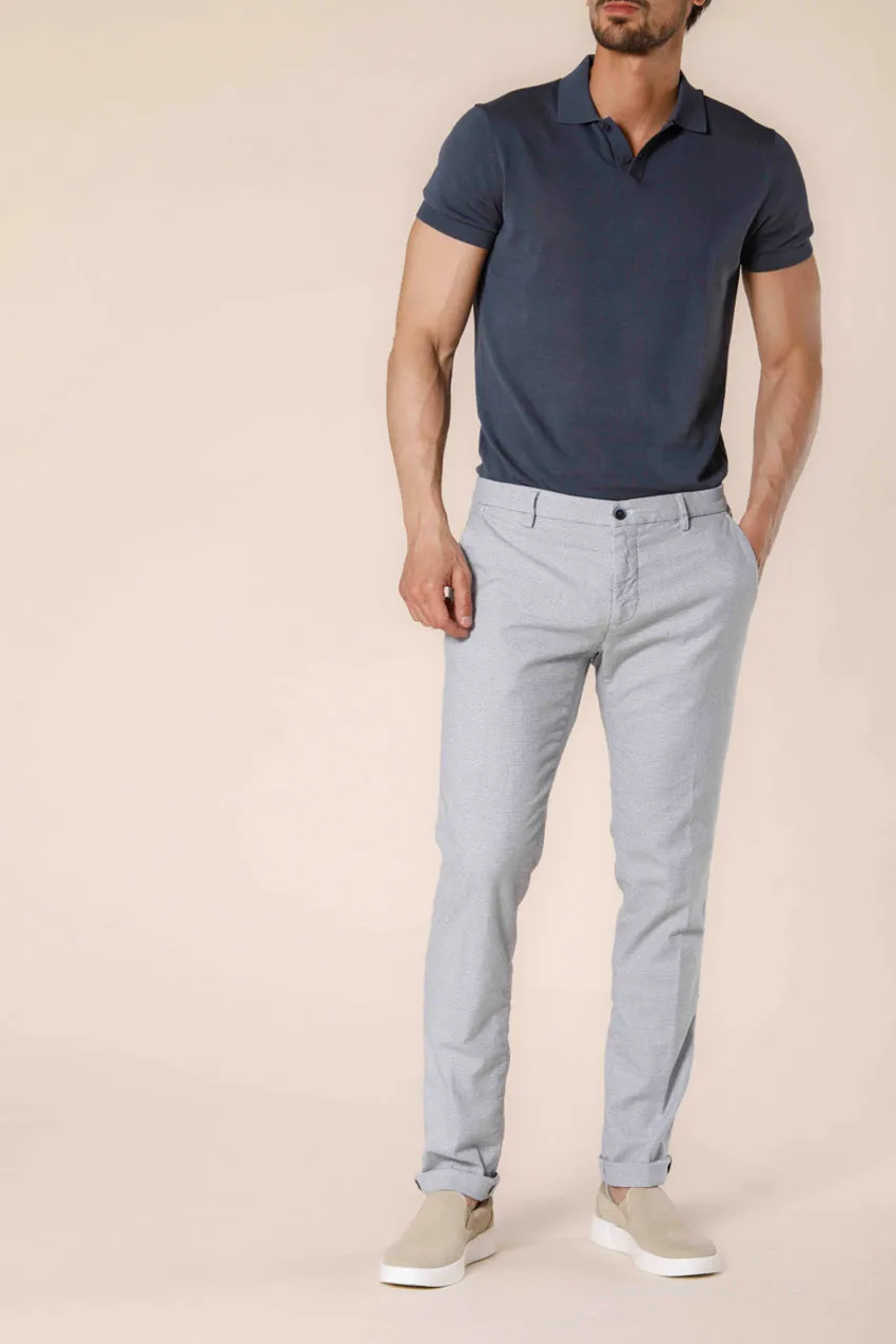 Milano Style pantalon chino homme en coton micro-motif extra slim