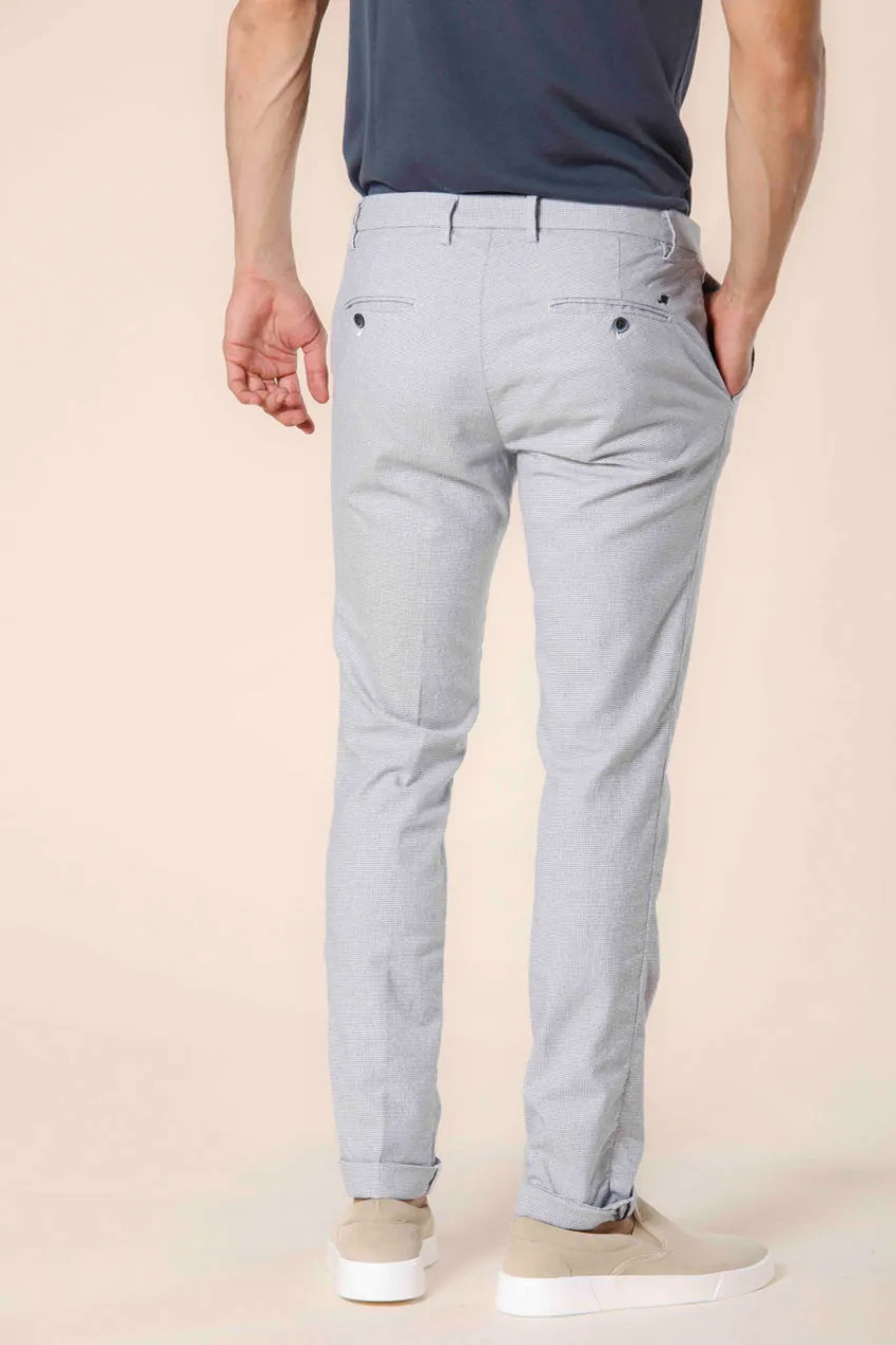 Milano Style pantalon chino homme en coton micro-motif extra slim