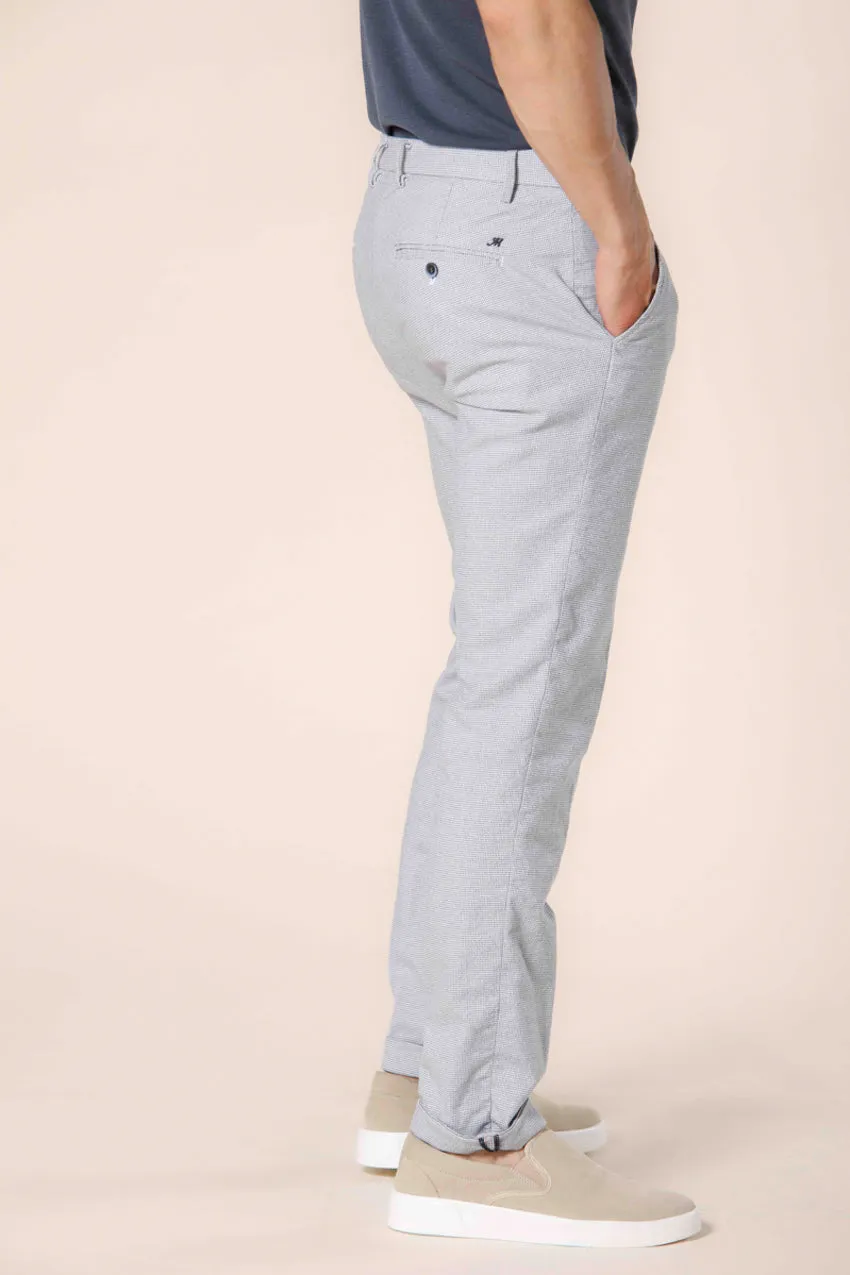 Milano Style pantalon chino homme en coton micro-motif extra slim