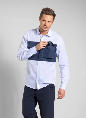  NEW MAN   CHAPTER - Camicia collo classico in cotone | Blu