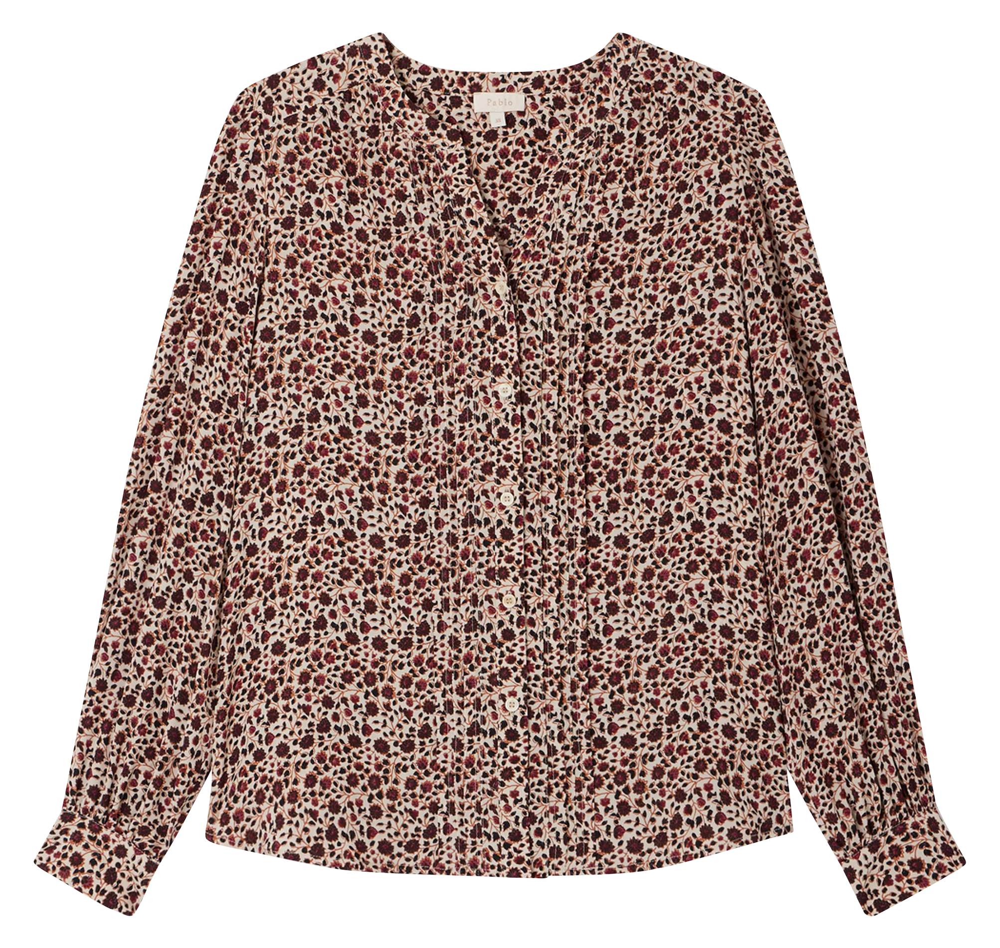  PABLO   BERNIKE - Camicia diritta fluida a fiori | Beige