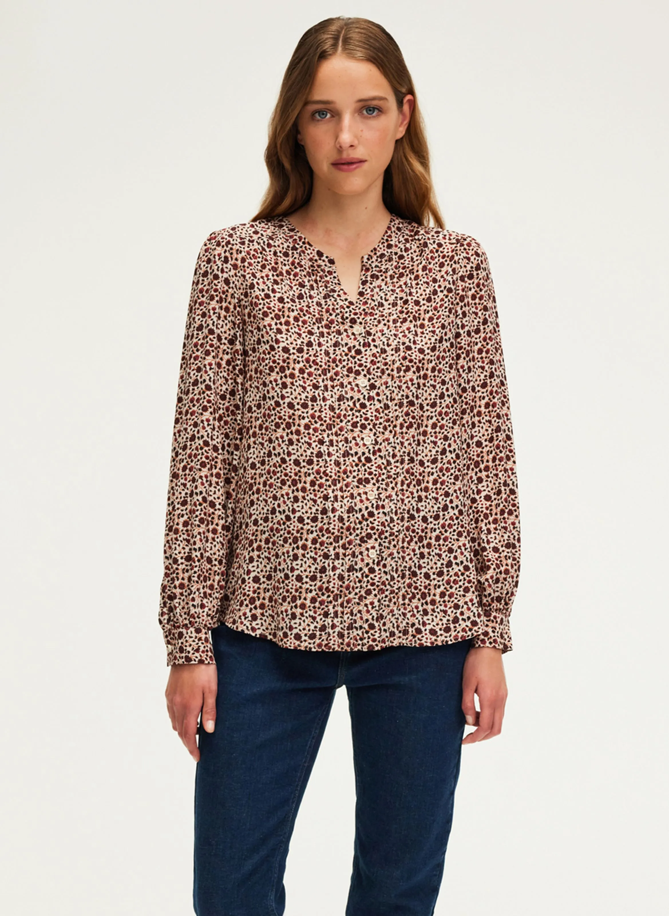  PABLO   BERNIKE - Camicia diritta fluida a fiori | Beige