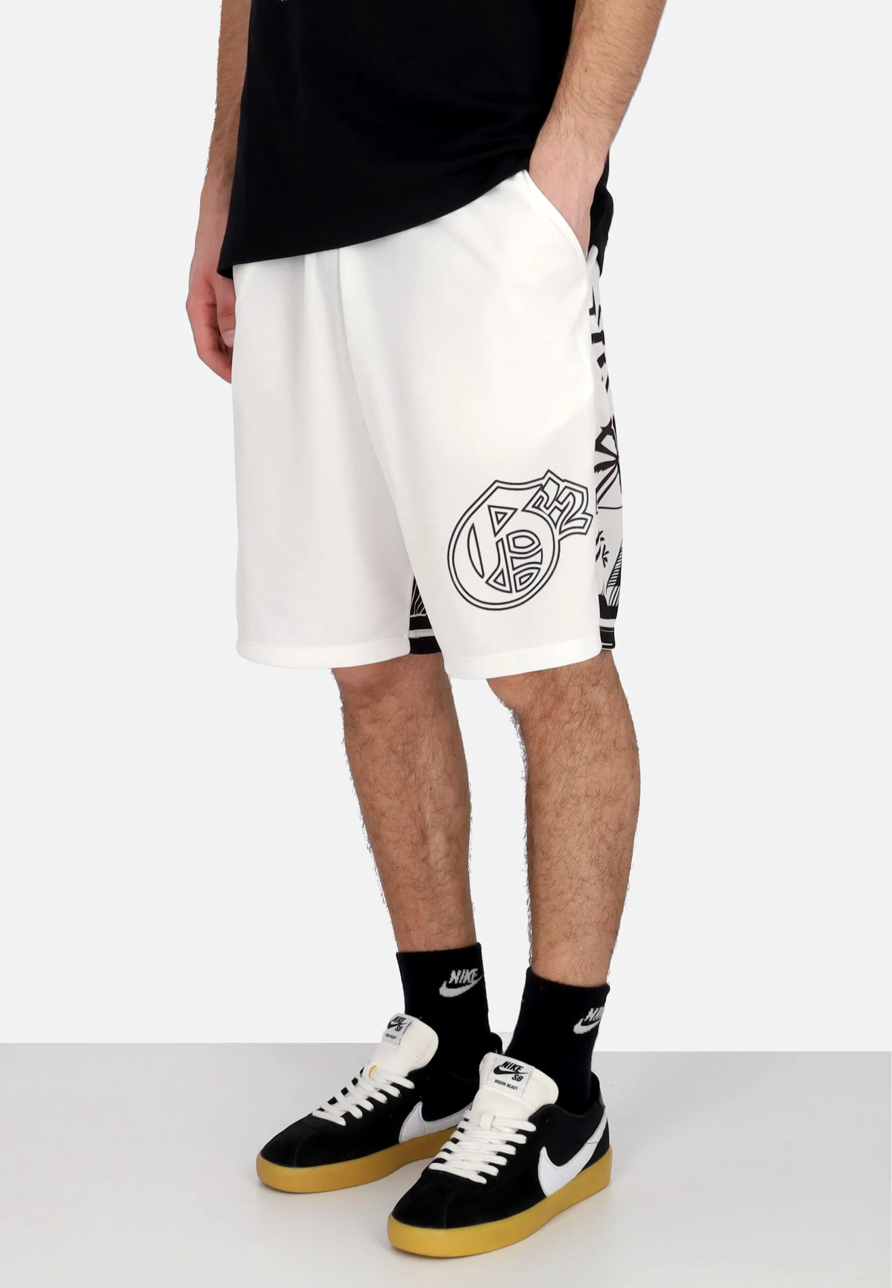 Pantaloncino Tipo Basket Uomo Skyline Shorts White/black