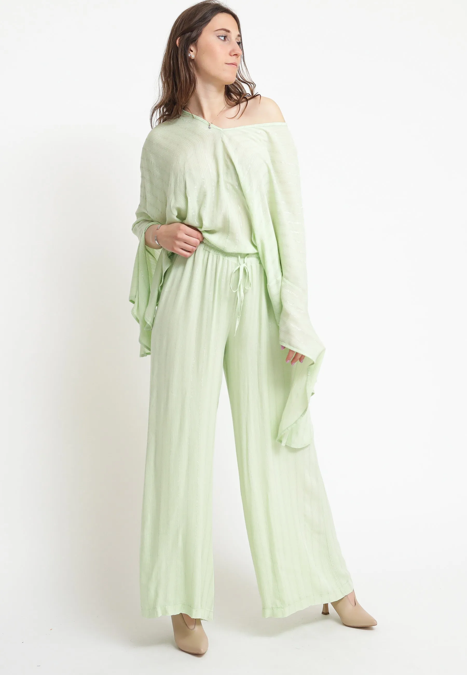 Pantalone Ampio Coulisse - Ice Green