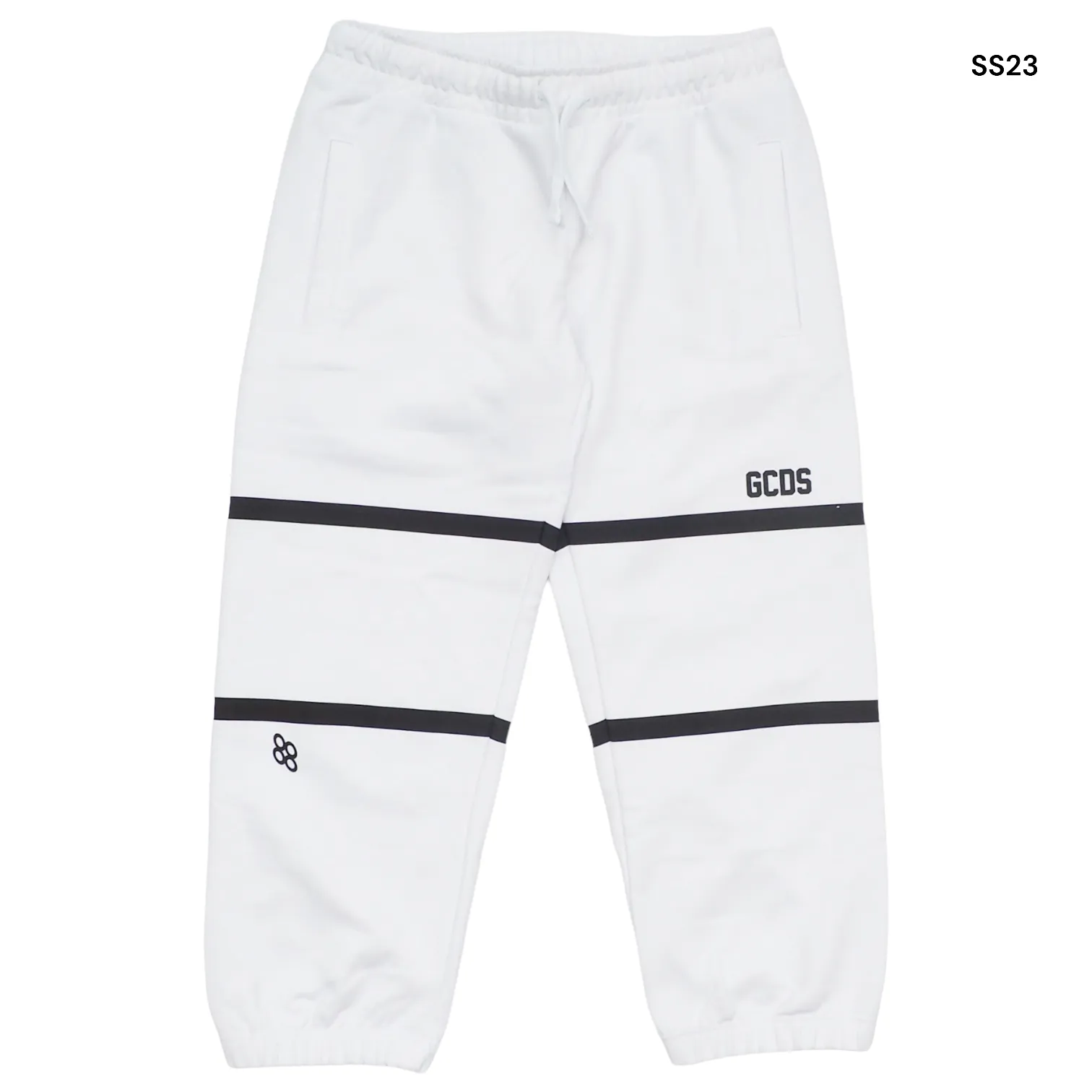 Pantalone bianco in felpa con logo per bambini