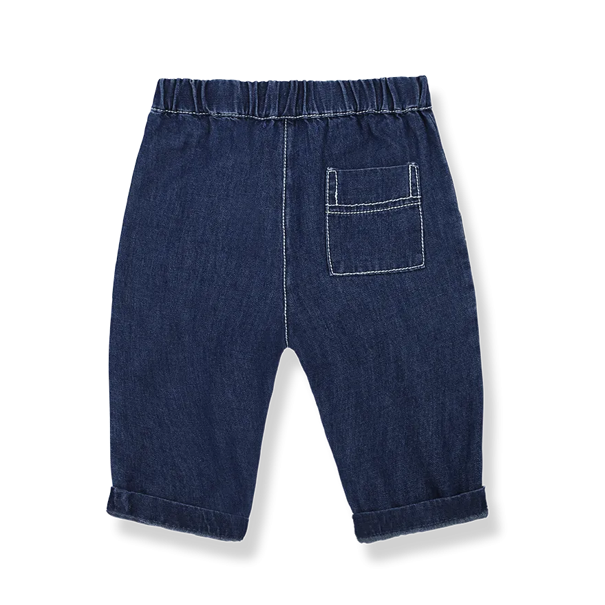 Pantalone blu denim per neonati