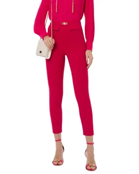 Pantalone crop doppio crepe fucsia