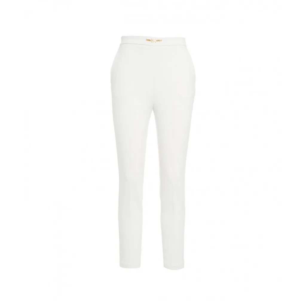 Pantaloni in crpe stretch bianco