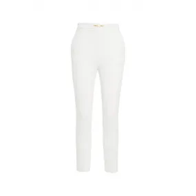 Pantaloni in crpe stretch bianco