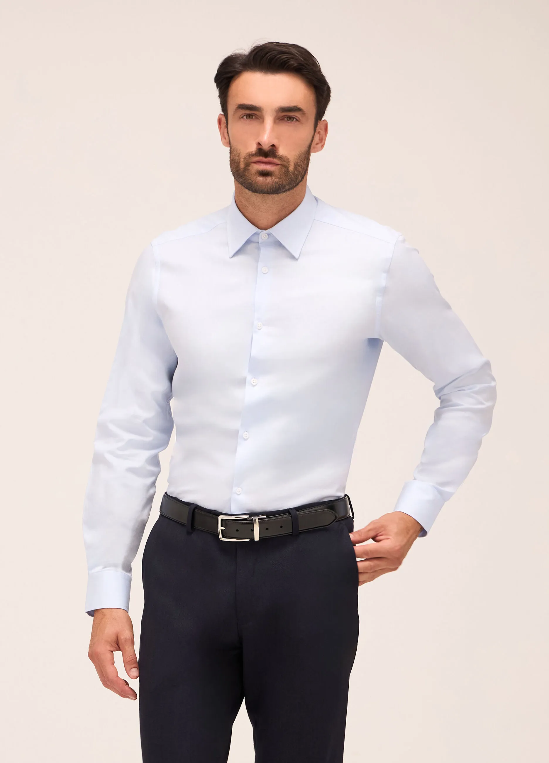 RUMFORD  Camicia slim fit colletto italiano in cotone uomo