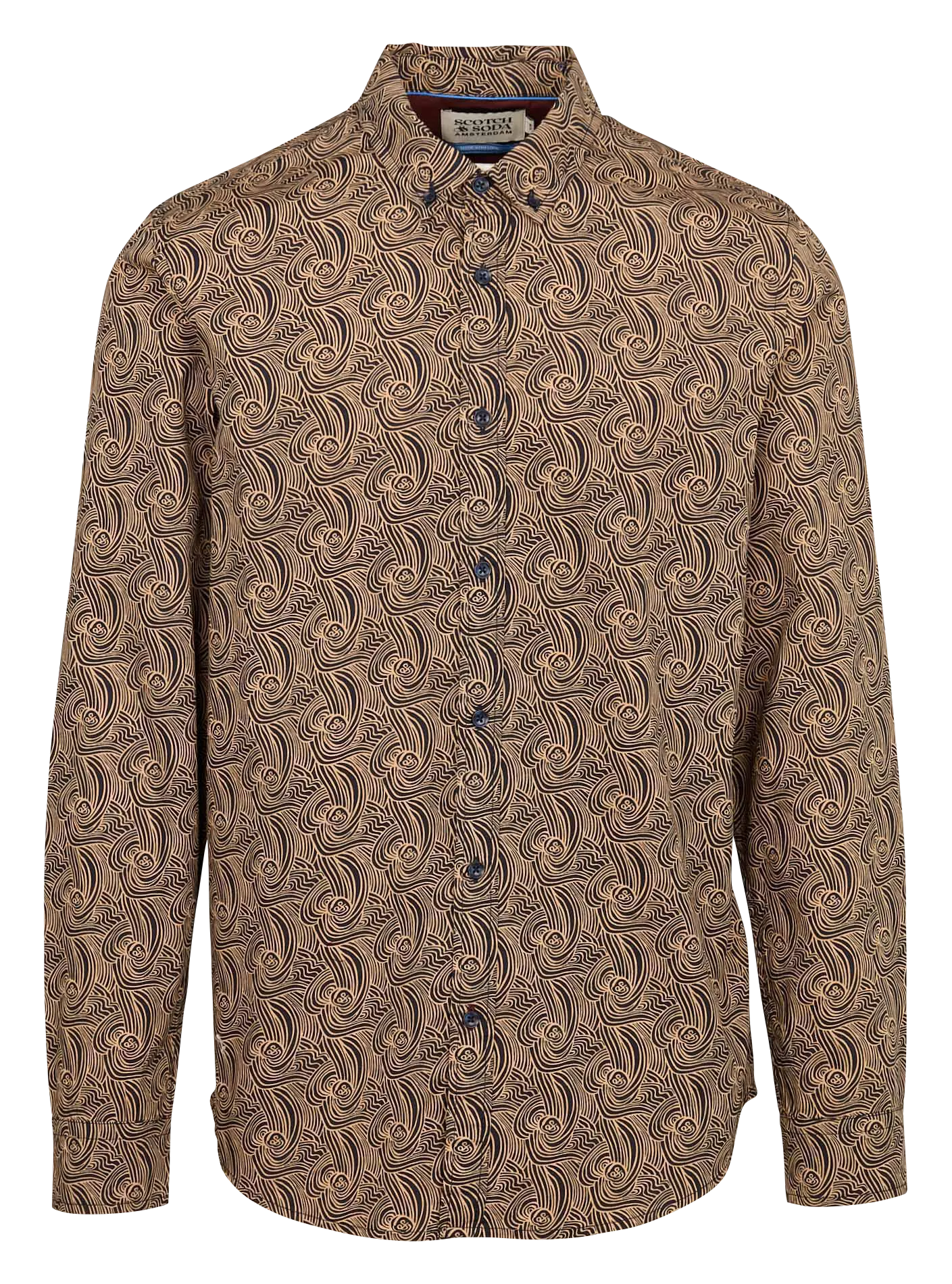  SCOTCH AND SODA   Camicia dritta stampata in cotone | Beige