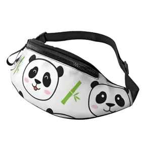 simpatico panda bambù Fanny Pack per uomo donna marsupio cintura regolabile casual petto borsa marsupione per viaggi sport corsa