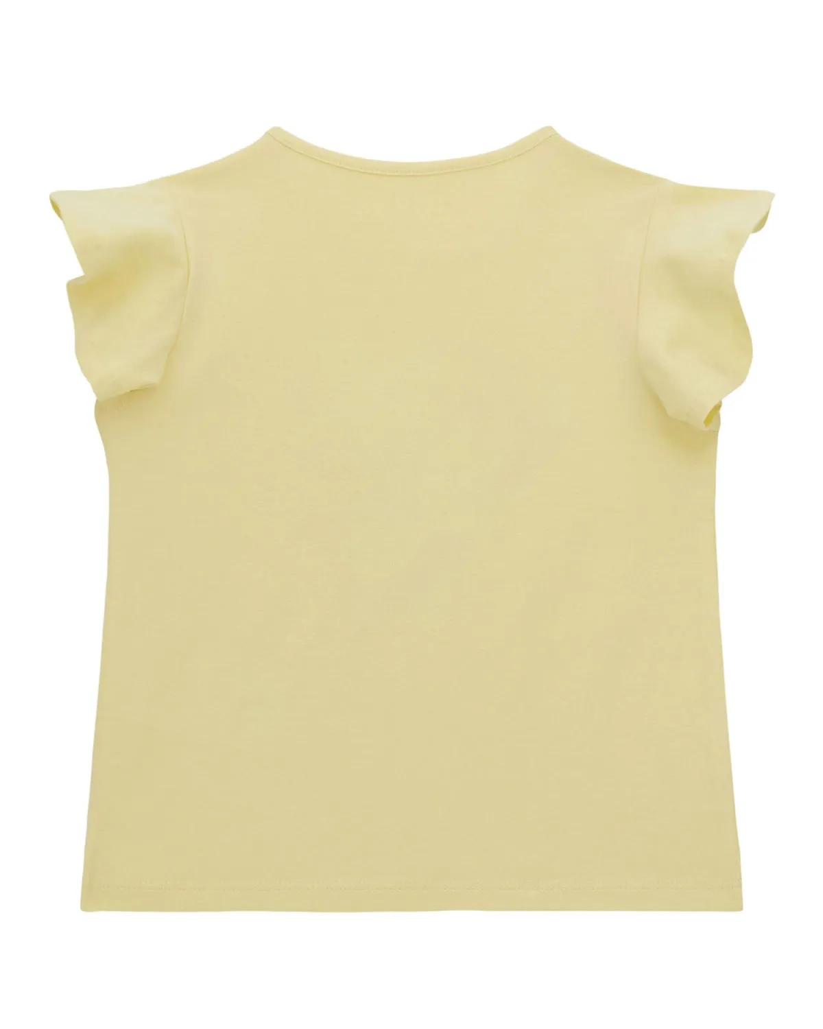 T-shirt gialla in cotone stretch a maniche corte con stampa logo colorata 3-7 anni