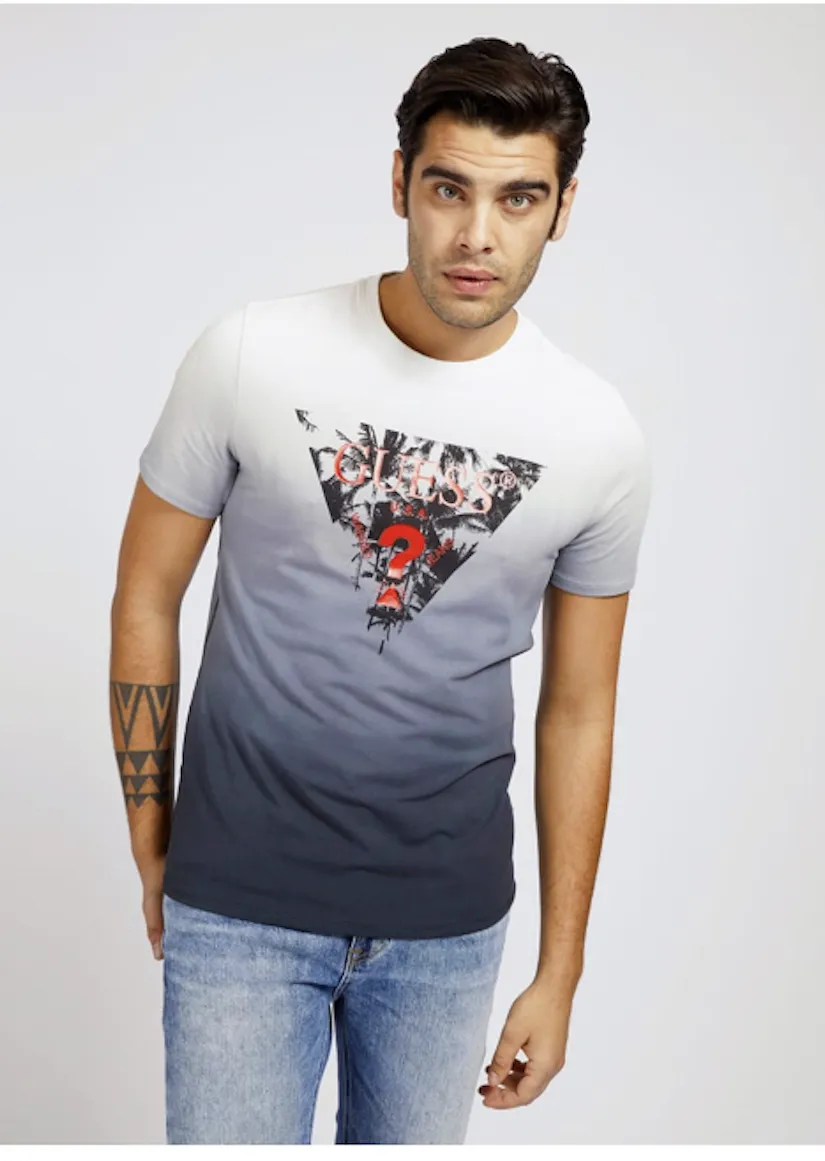 T-shirt Guess uomo con logo triangolo M1RI84J1300