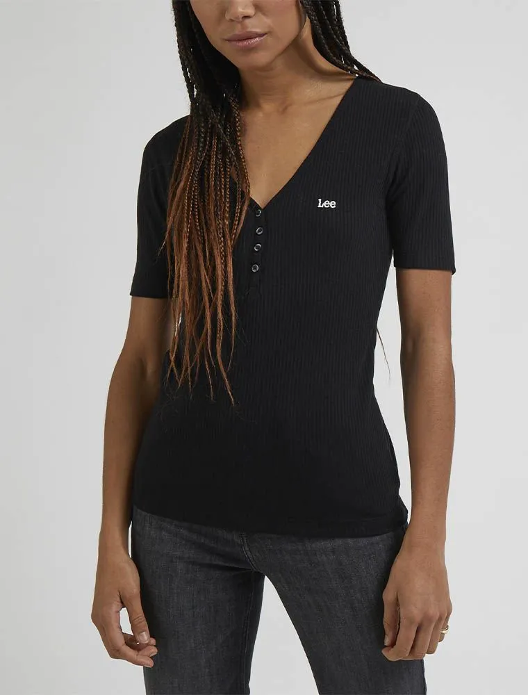 T-shirt Manica Corta Lee - Black