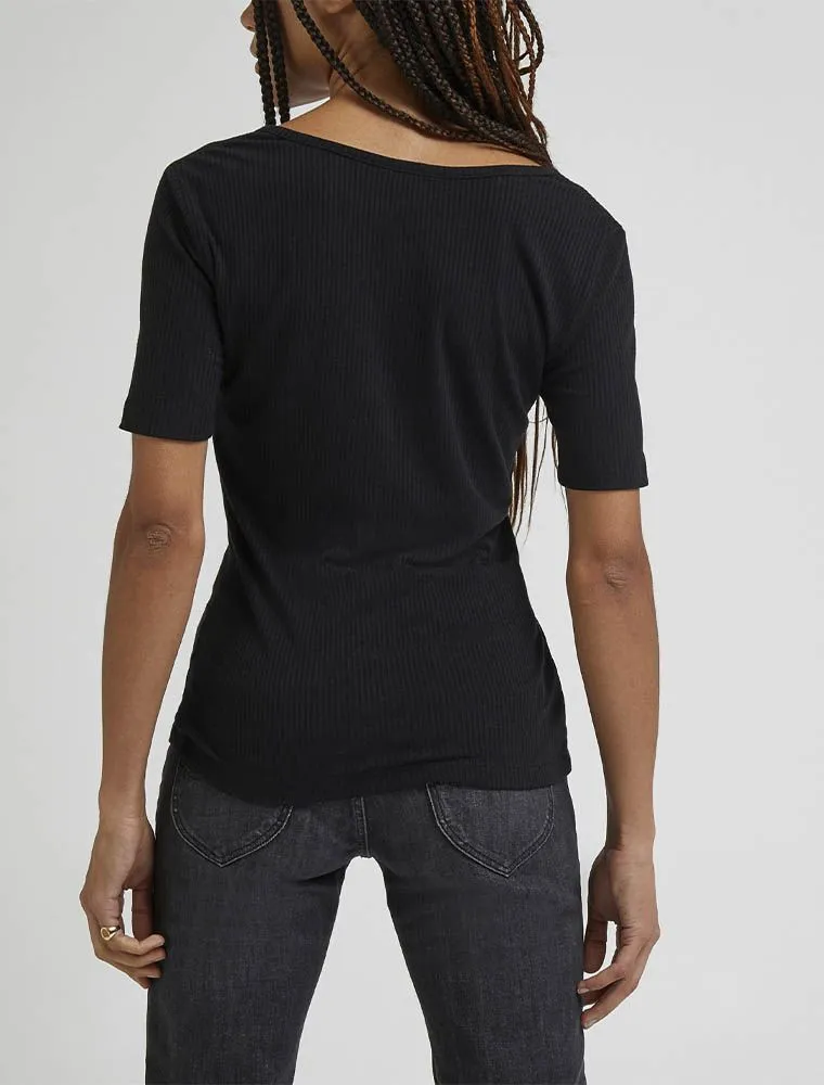 T-shirt Manica Corta Lee - Black